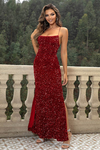 Sequin Backless Split Maxi Dress Trendsi 1e493dcb900245d89d8d36407a083af3-Max