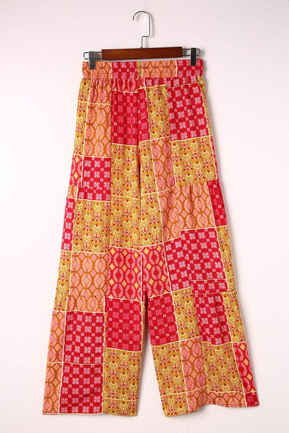 Bohemian Patchwork Drawstring Wide Leg Pants Trendsi 1e51f78a38a9406cb6bb4960f63da61b-Max
