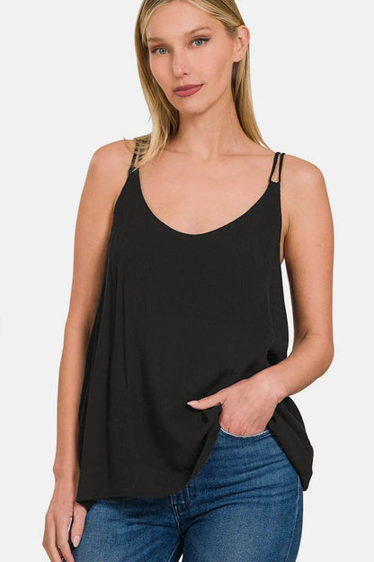 Zenana Woven Double Spaghetti Strap V-Neck Cami Trendsi 1e75a53a-9be7-4db5-9fdf-4fb41199f5ea-Max