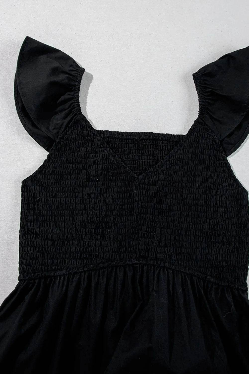 V Neck Ruffled Cap Sleeve Smocked Maxi Dress Trendsi 1eba957f-7d28-40d4-997a-0ba660a92c45-Max-Origin