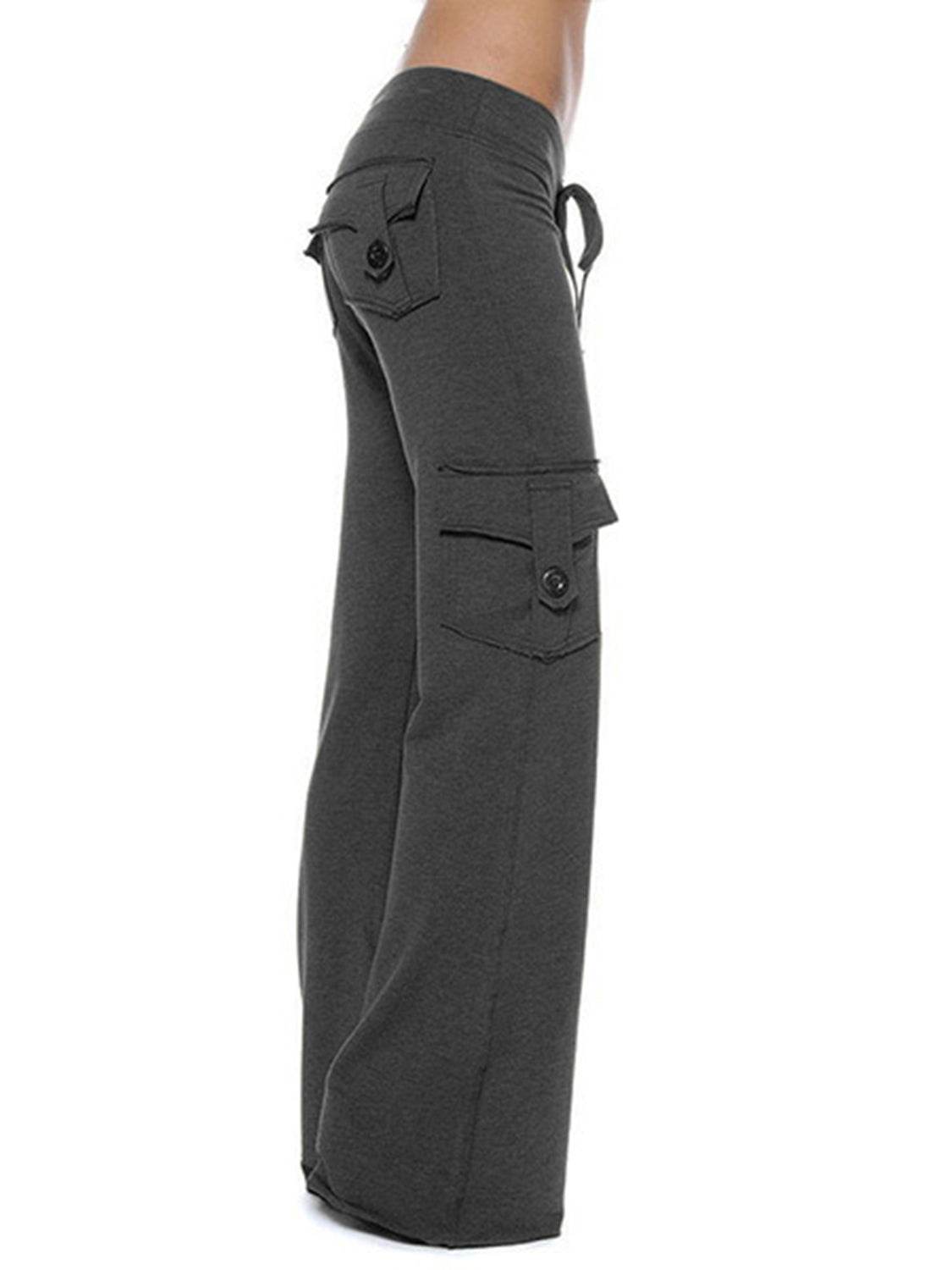Mid Waist Pants with Pockets Charcoal Trendsi 1ebf96081f0842369421992e06ffa7cc-Max
