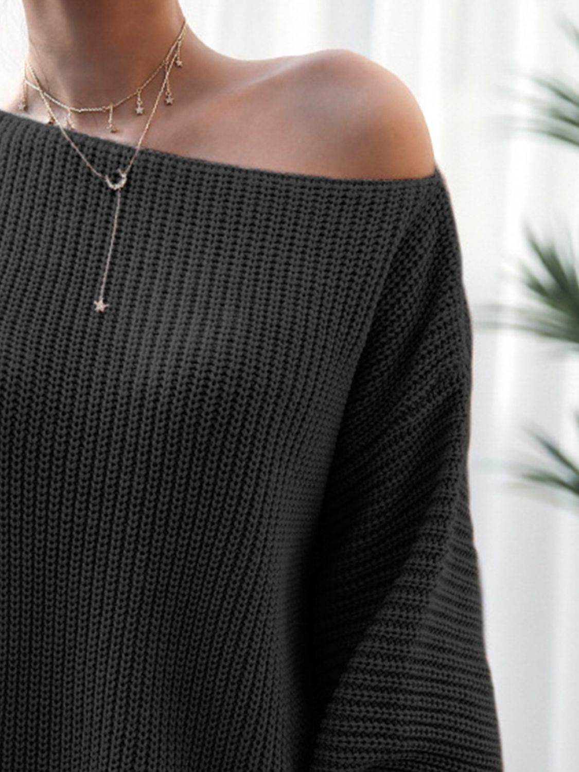 Rib-Knit Mini Sweater Dress Trendsi 1ebfe01495f241e69ec3e175e772c679-Max