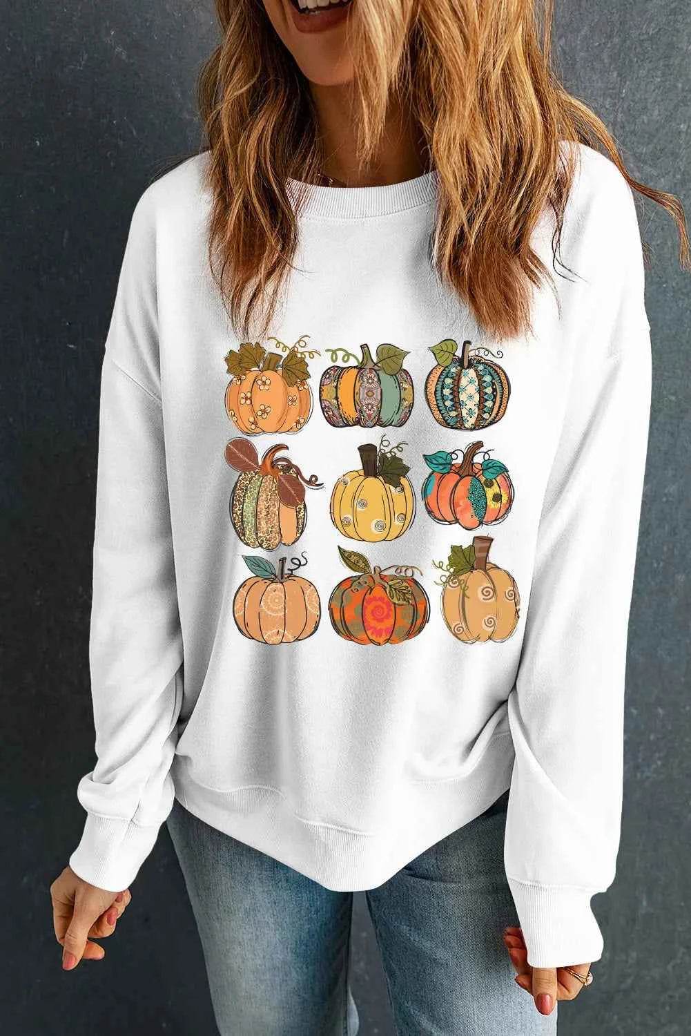 Pumpkin Graphic Long Sleeve Sweatshirt Trendsi 1ece1802-dc00-428d-a963-6ac253cc3a7d-Max