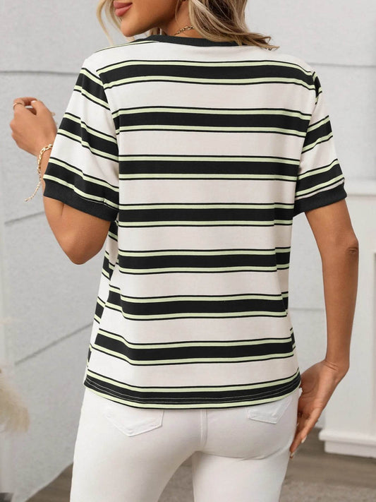 Striped Short Sleeve Crew Neck T-Shirt Trendsi 1ecf34ad-792a-4203-adbb-1299d859566b-Max-Origin