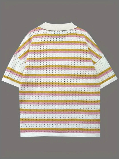 Colorful Striped Button Up Top and Shorts Sweater Set Trendsi 1ed73dd16cfc4750b99dfe623aa37333-Max-Origin