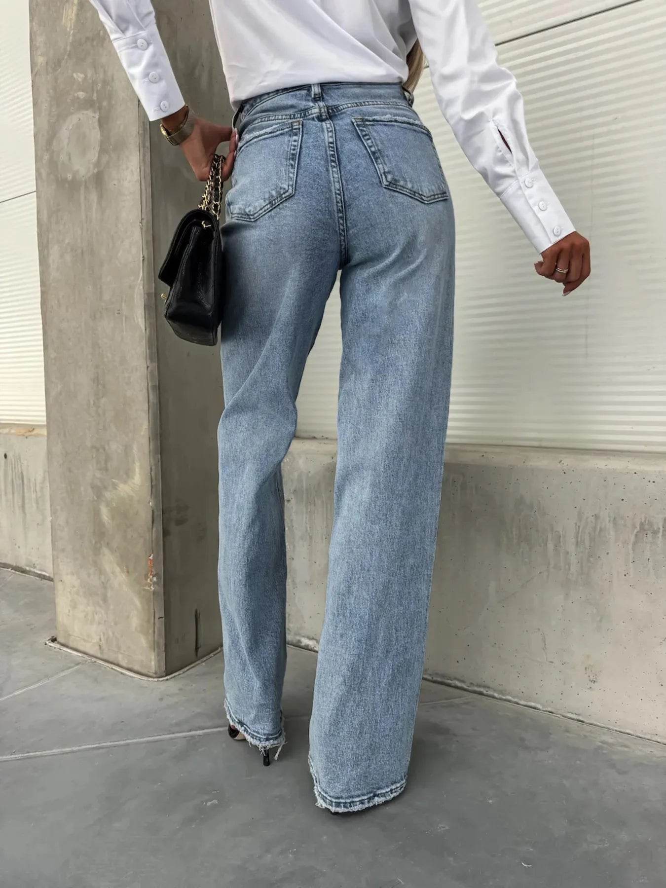 High-Waist Wash Raw Hem Jeans Trendsi 1f0b7ee232bb4364bcaf4d2559b776e1-Max-Origin