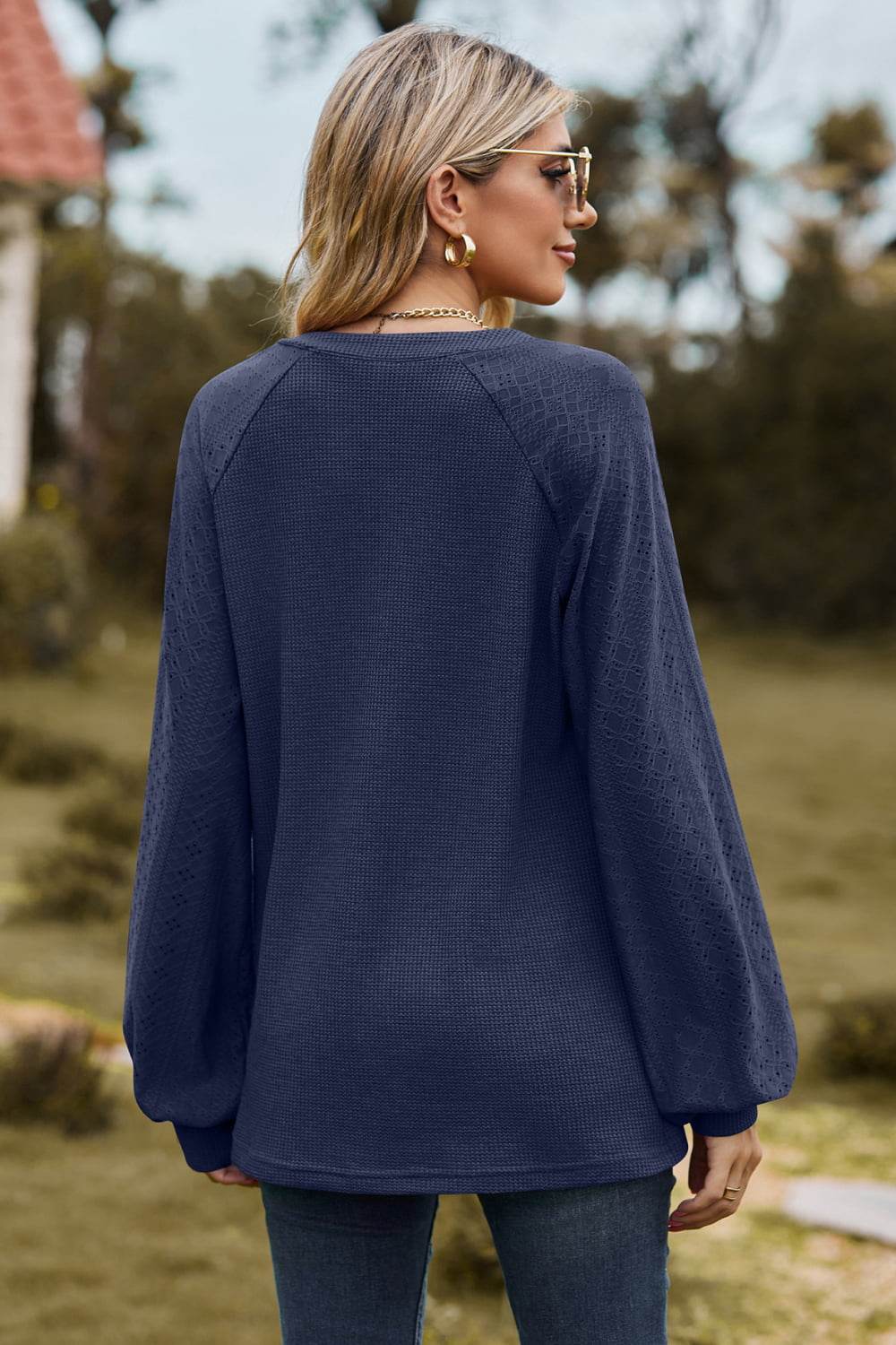 Notched Neck Raglan Sleeve Blouse Trendsi 1f1306fc257543c5824f1c2daacca948-Max