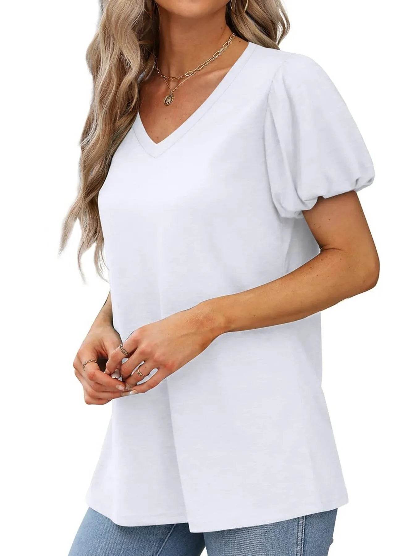 V-Neck Puff Sleeve Casual T-Shirt Trendsi 1f24c8ddd01e47e7aee5f2427c7846c1-Max-Origin