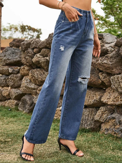 Distressed Jeans with Pockets Trendsi 1f6dbaf9-7a22-42c7-bbd6-2dc218bcc75a-Max