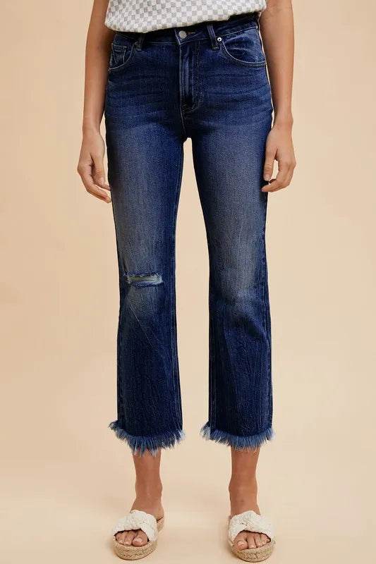 Annie Wear Distressed Raw Hem Straight Leg Cropped Jeans Trendsi 1fe9b3d9-06f6-4a86-8672-6fe1fc608243-Max
