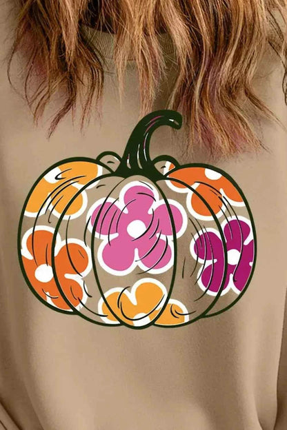 Plus Size Pumpkin Graphic Dropped Shoulder Sweatshirt Trendsi 2002b1c3-3e5a-4807-8fd7-cc8db3453339-Max