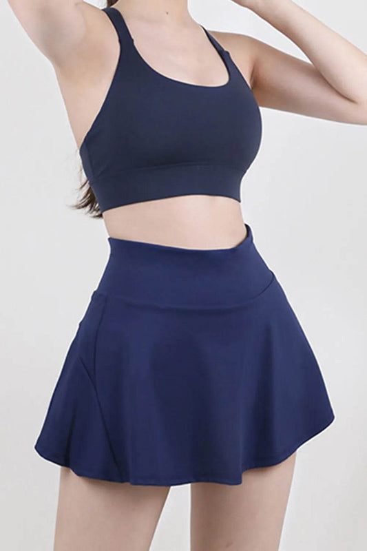 High Waist Pleated Active Skirt Dark Blue Trendsi 201ac947-95ba-452c-8af8-8546769d9b5e-Max