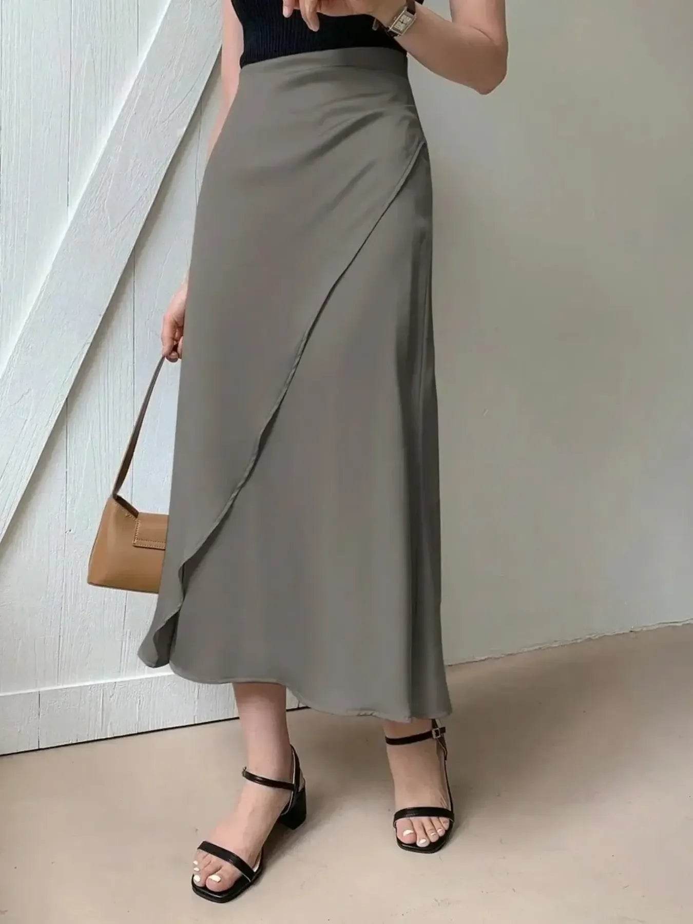 Asymmetric Wrap Midi Skirt with Fluted Hem Trendsi 20210e30008e49baba85a43afa0cc291-Max-Origin