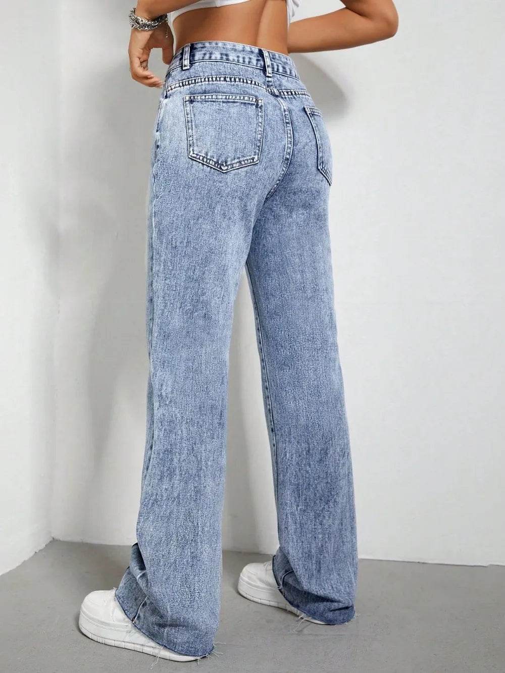 Contrast Bootcut Jeans with Pockets Trendsi 2034e7a3-fc30-4038-9196-b58455f623ea-Max