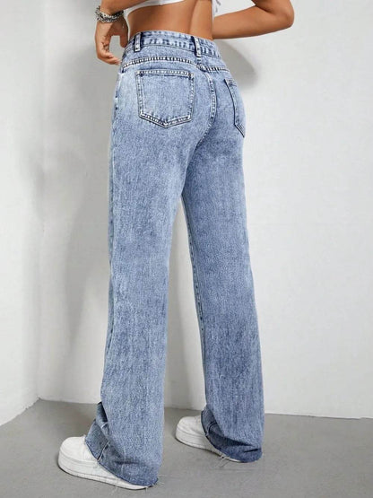 Contrast Bootcut Jeans with Pockets Trendsi 2034e7a3-fc30-4038-9196-b58455f623ea-Max