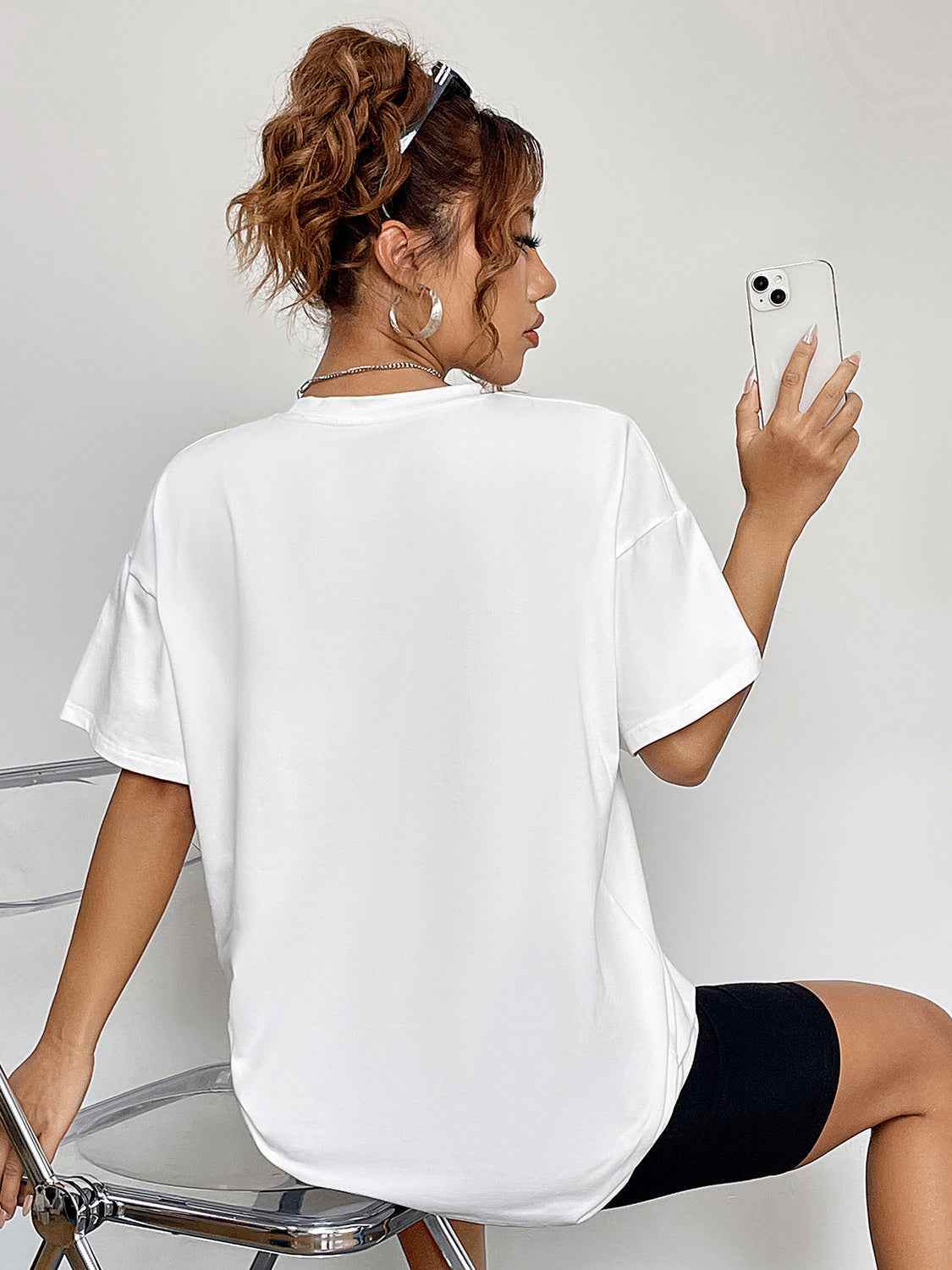 Round Neck Short Sleeve Ghost Graphic T-Shirt Trendsi 20748b555c5d47ae8edb6d9c19612291-Max