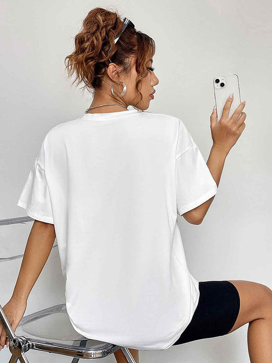 Round Neck Short Sleeve Ghost Graphic T-Shirt Trendsi 20748b555c5d47ae8edb6d9c19612291-Max