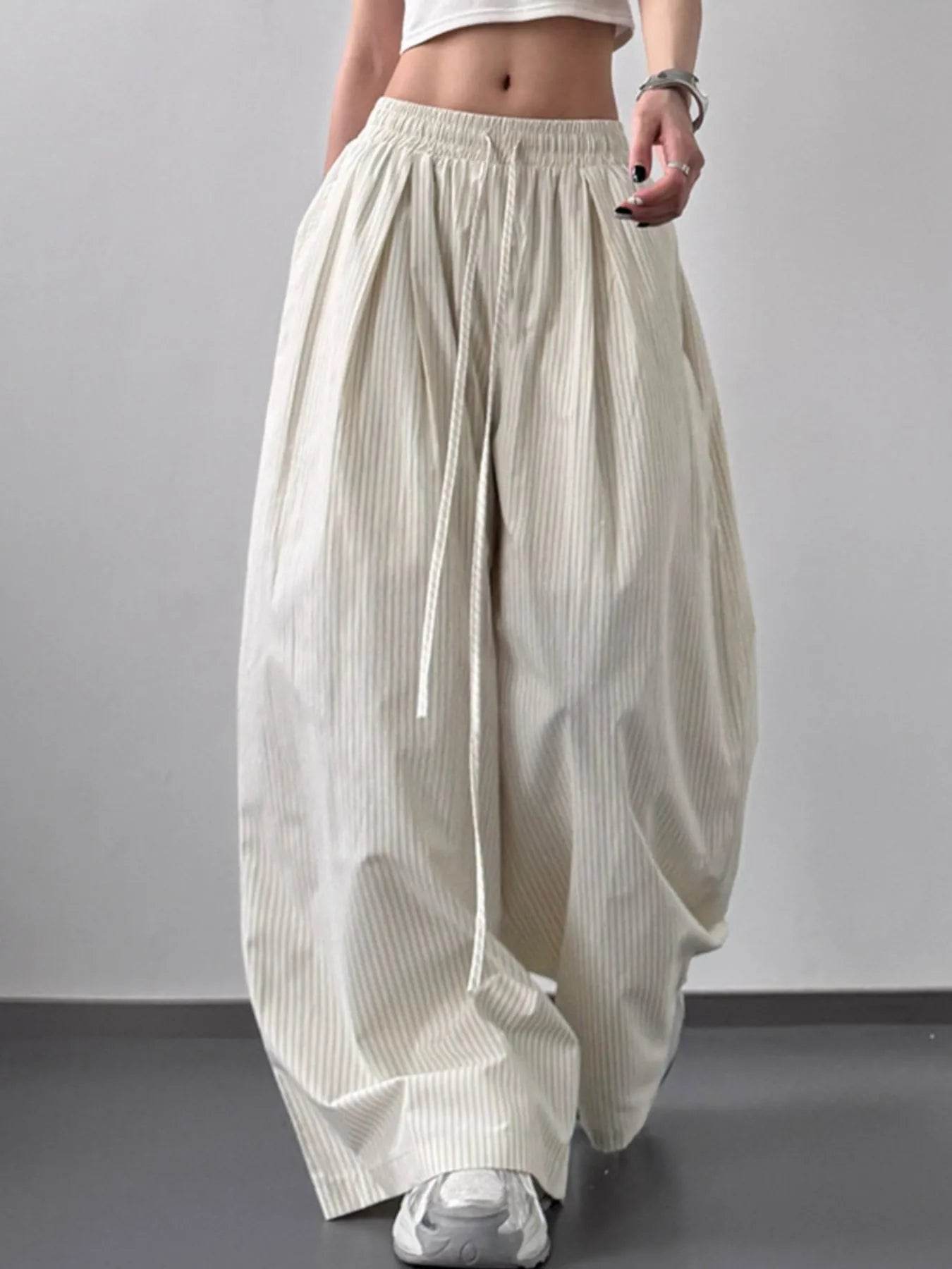 Striped Wide Leg Pants with Drawstring Waist Yellow Trendsi 2091841c-cea6-4733-9f56-3a7386a04adb-Max-Origin
