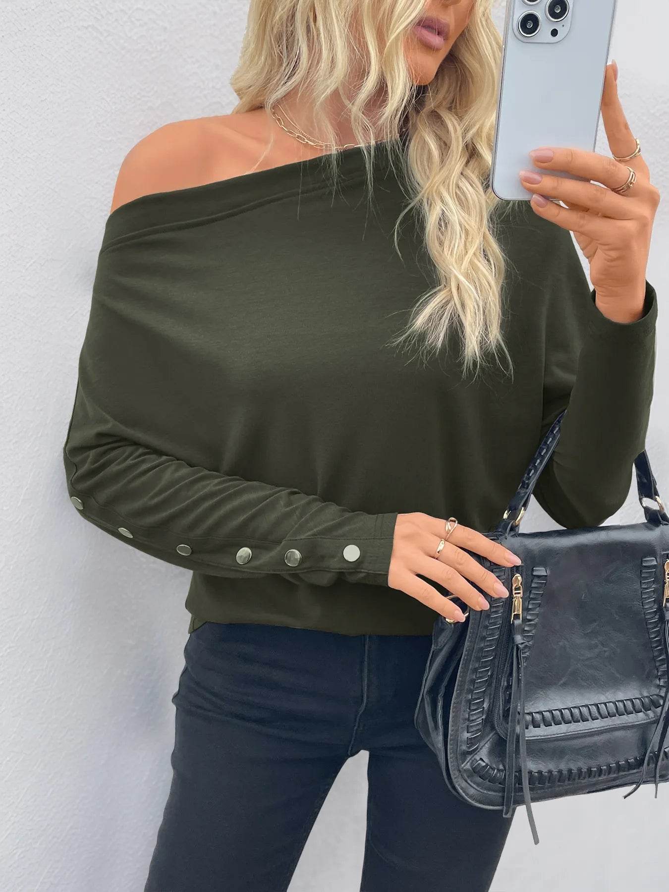 Single Shoulder Long Sleeve T-Shirt Trendsi 2092073ee23a4b2bb0f68e04c764f9a6-Max-Origin