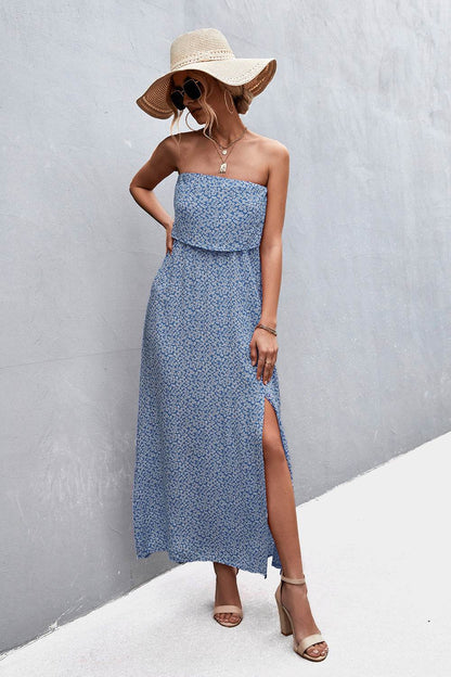 Strapless Split Maxi Dress Trendsi 20af330aacf444cca62d12e845a61a6b-Max