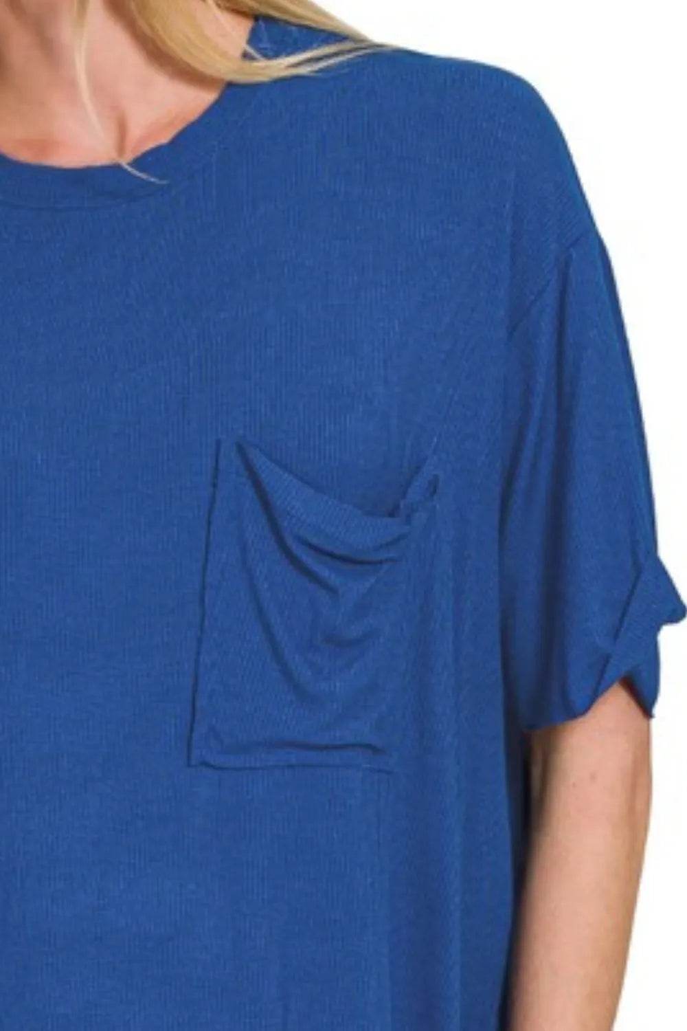 Zenana Oversized Ribbed Round Neck Short Sleeve Tee Trendsi 20cf9565-0603-4fa1-a437-3dc25d626086-Max-Origin