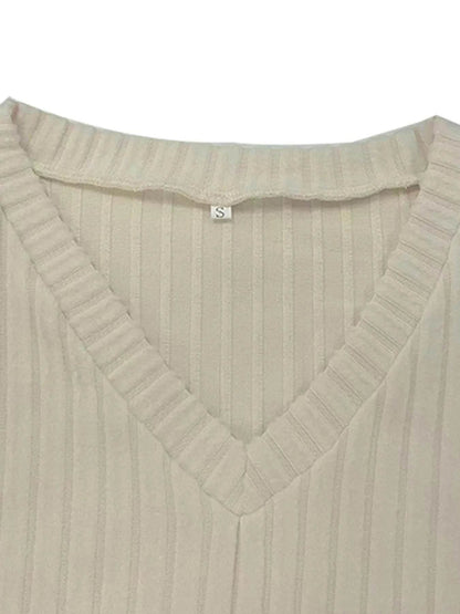 Ribbed Knit V-Neck Top and Pants Lounge Set Trendsi 20d19d1ce9a945708d0cfa425bd8886b-Max-Origin