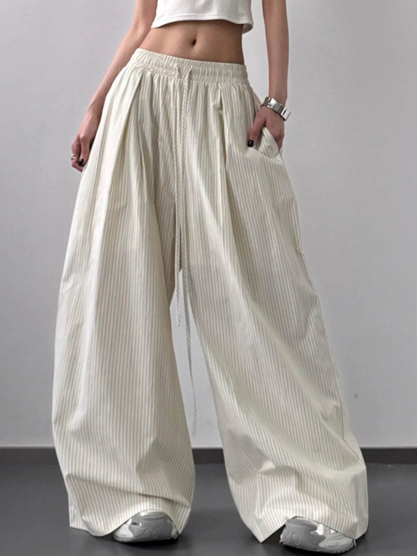 Striped Wide Leg Pants with Drawstring Waist Trendsi 21056a94-8d9b-43c5-9b65-6658b4ff6c49-Max-Origin
