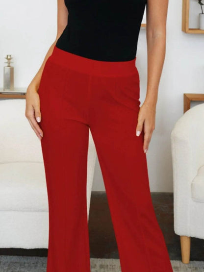FAM-FAM Elastic Waist Bootcut Pants Trendsi 2155f53e-0228-410d-b834-d08d9755a134-Max