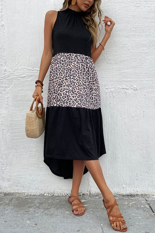 Perfee Leopard Contrast Sleeveless Maxi Dress Black Leopard Trendsi 215ef2891f2c483796fd6377dbdd118a-Max