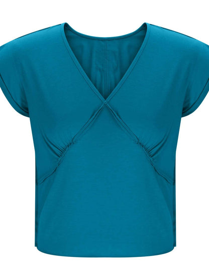 Deep V-Neck Cropped T-Shirt Trendsi 2179a83ee81e4e019e85a3a3acd19bfe-Max-Origin
