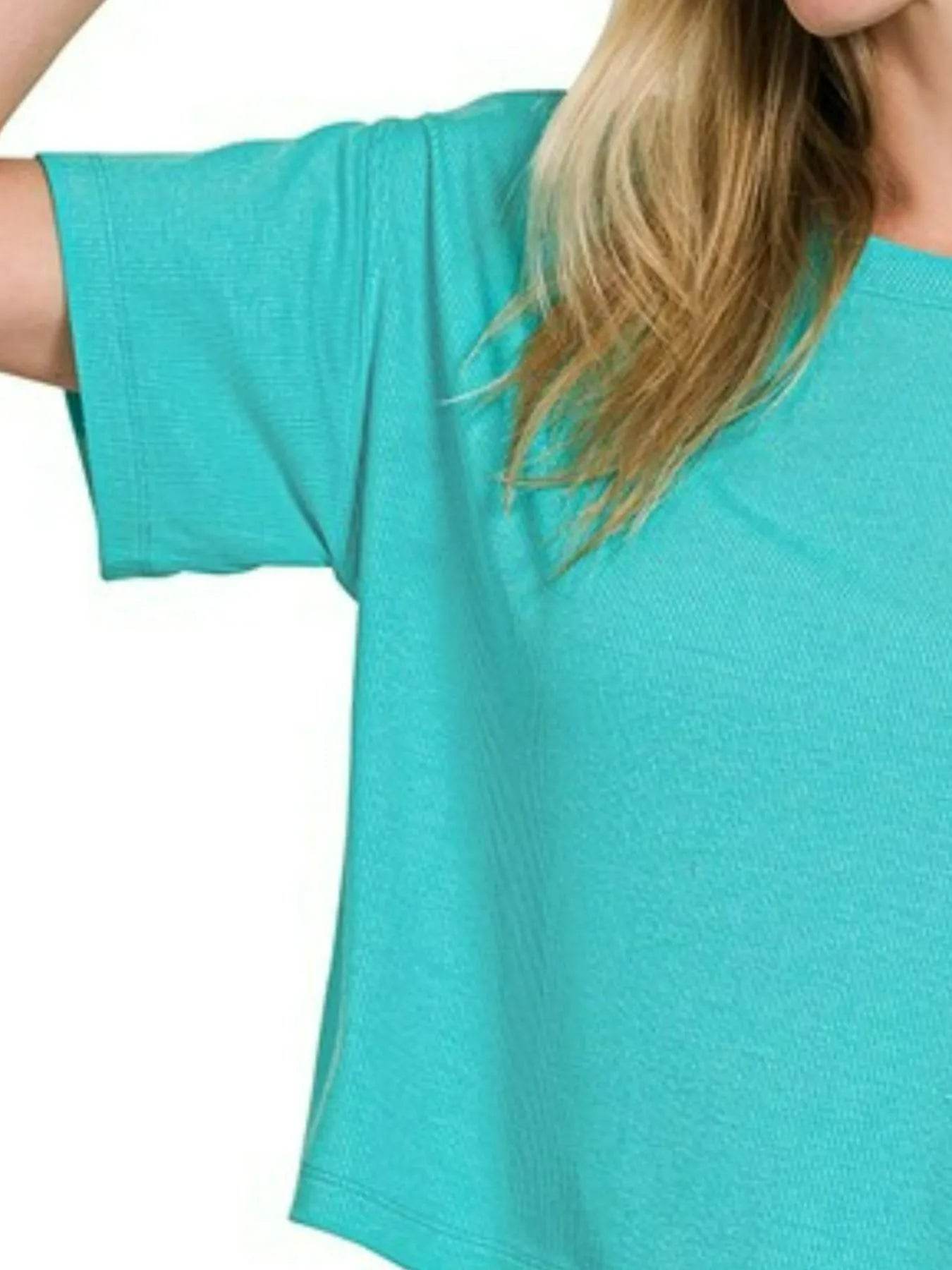 Zenana Ribbed Round-Neck Crop T-Shirt Trendsi 218c352b-5075-4588-9f9d-714c06060736-Max-Origin