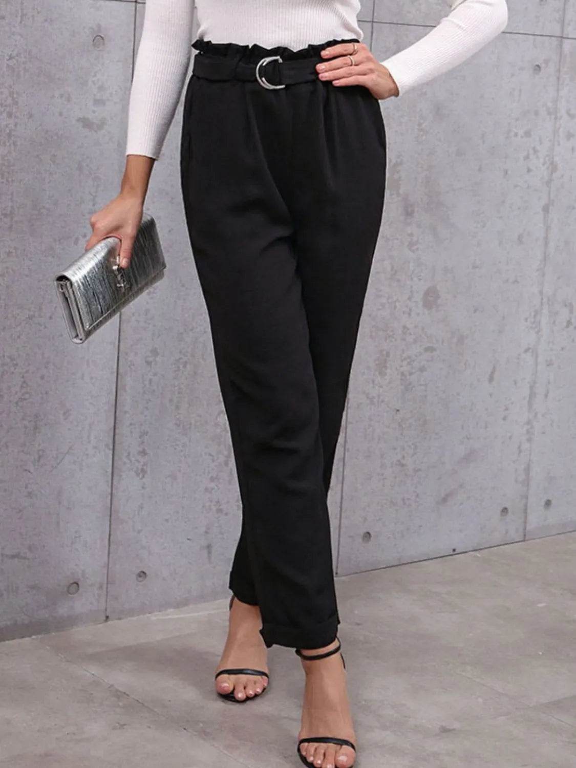 Belted Paperbag Waist Pants Trendsi 21cc8192-db66-46a4-a104-3e11be4771f0-Max-Origin