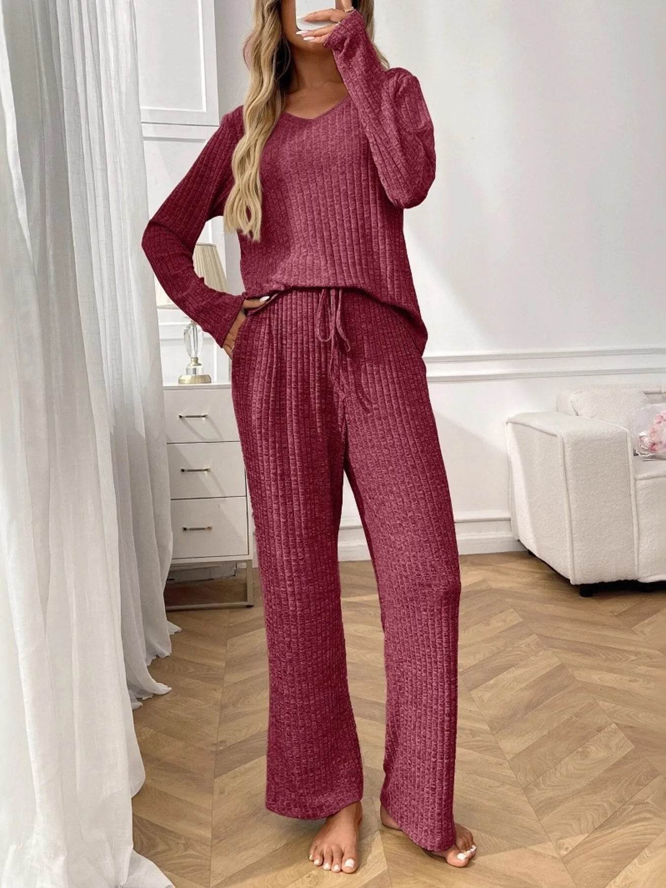 Ribbed Long Sleeve Top and Pants Lounge Set Trendsi 2200fe4561a94d28aca3295fde955e4c-Max-Origin