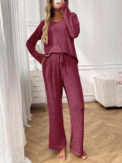 Ribbed Long Sleeve Top and Pants Lounge Set Trendsi 2200fe4561a94d28aca3295fde955e4c-Max-Origin