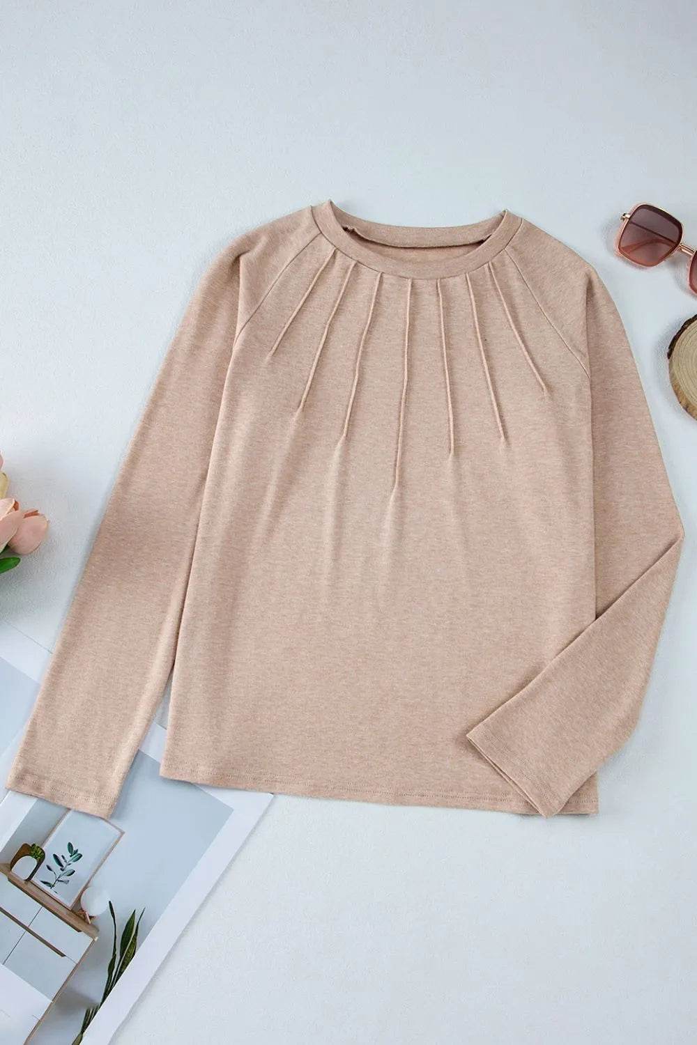 Texture Round Neck Long Sleeve T-Shirt Trendsi 22113622-04bd-433c-8434-3a8542ef3fbf-Max-Origin