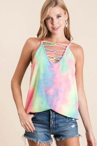 BiBi Tie Dye Terry Caged Neck Knit Camisole Trendsi 2227a04e833d48b69efb795c767be19b-Max-Origin