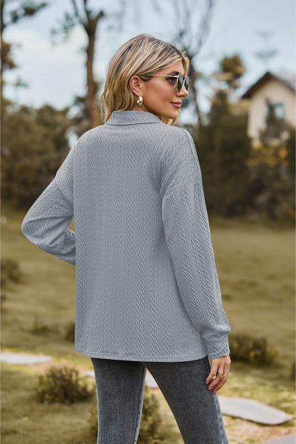 Collared Neck Long Sleeve Blouse Trendsi 22495f2577b6484c91581ebb2ceb16c7-Max