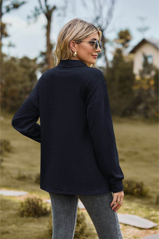 Collared Neck Long Sleeve Blouse Trendsi 224ac15cde80409692c4a18446064dce-Max