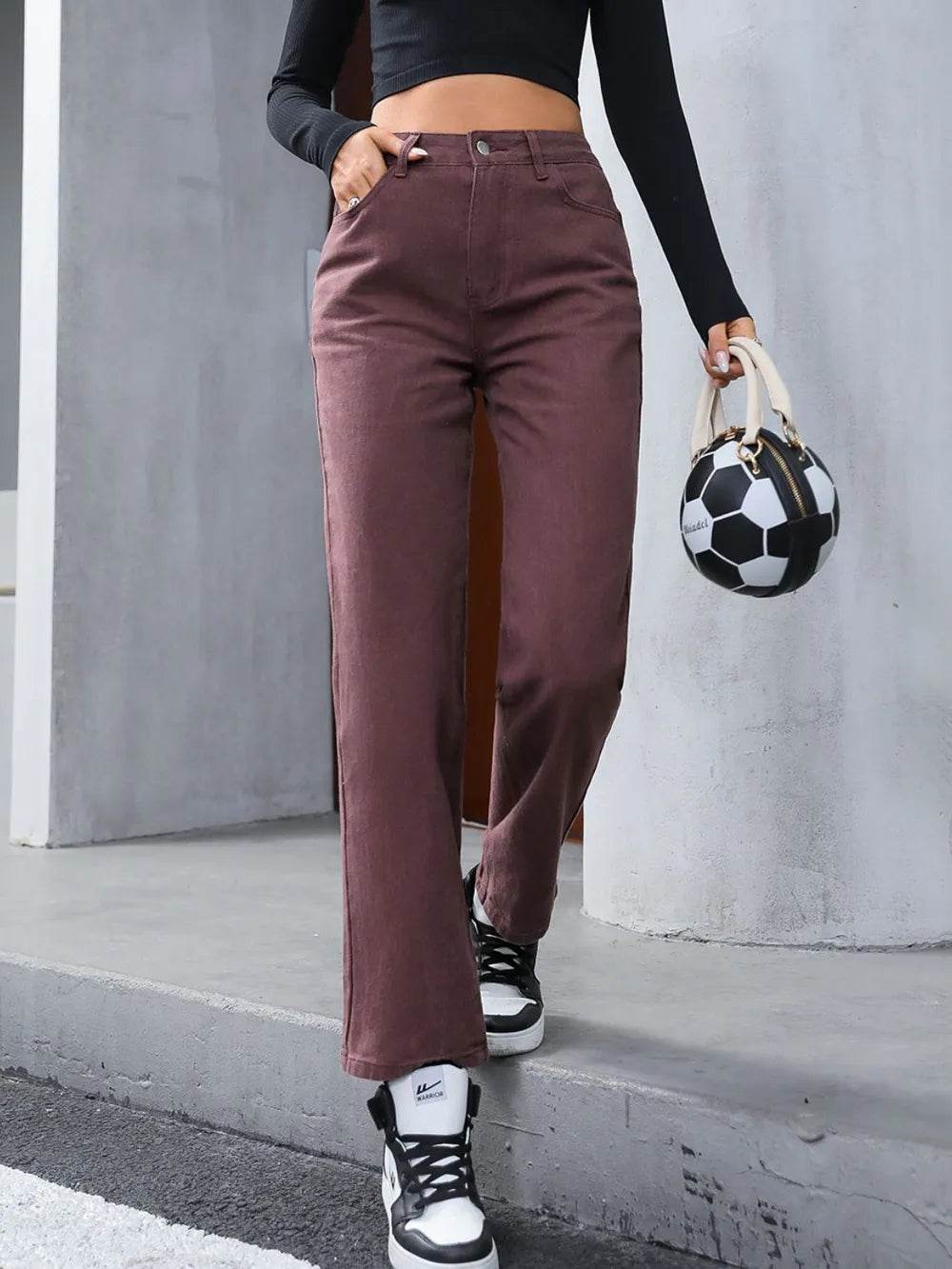 Straight Leg Jeans with Pockets Trendsi 22a20164-ea96-499d-a957-848c7c8d87a3-Max
