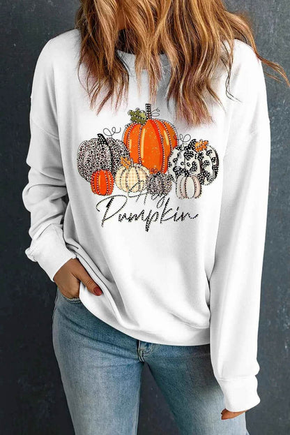 Pumpkin Graphic Round Neck Dropped Shoulder Sweatshirt White Trendsi 22d3c469-8fcc-4ada-a104-48b8404a367c-Max