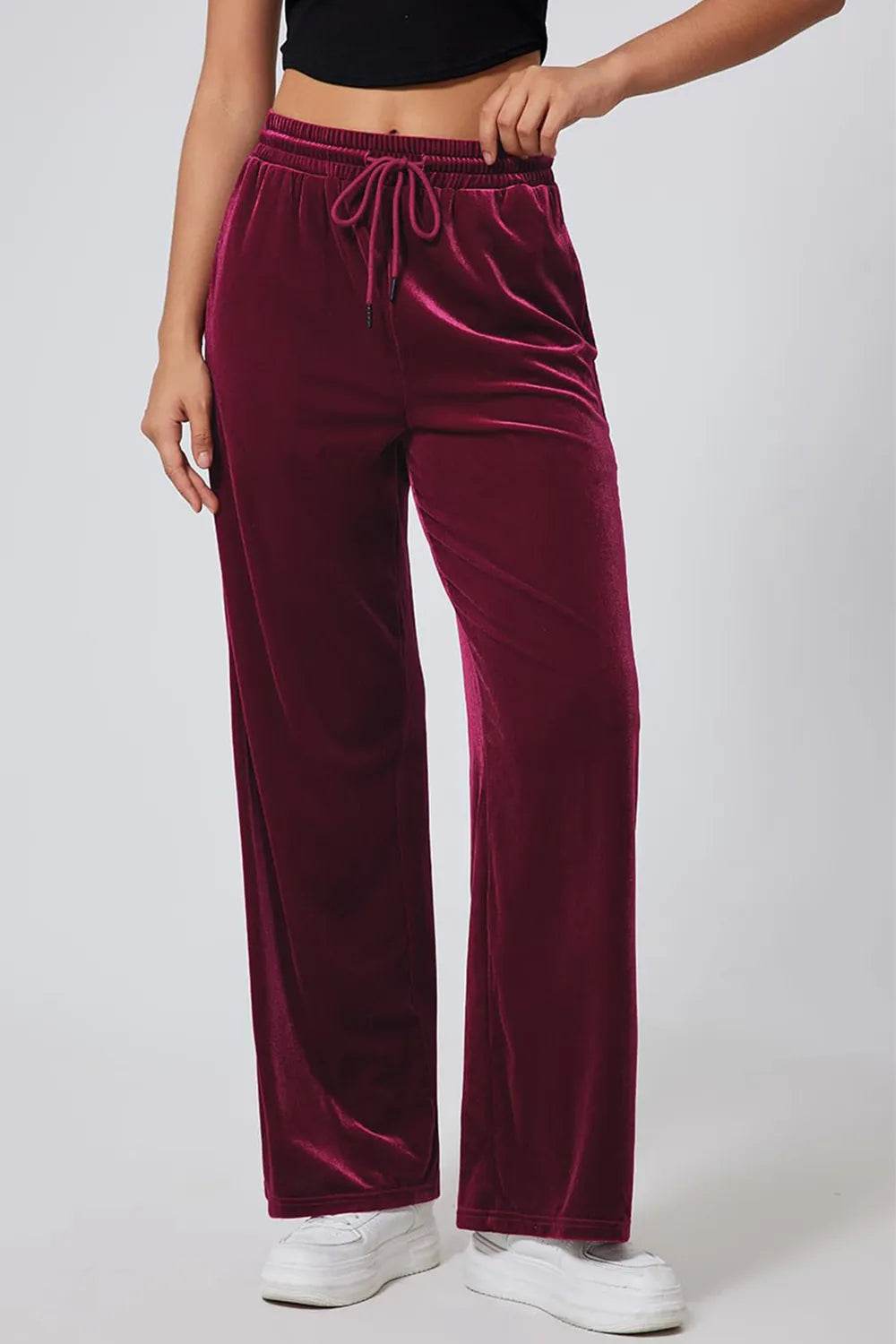 Drawstring Elastic Waist Straight Leg Pants Burgundy Trendsi 2310b559-e304-49dd-9c2a-ac0819c3ceb1-Max
