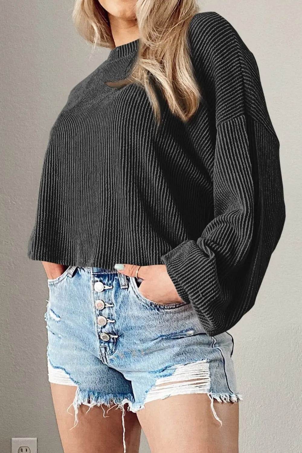 Round Neck Drop Shoulder Long Sleeve Top Trendsi 23523aa68dad41489e884a0f3c935fde-Max