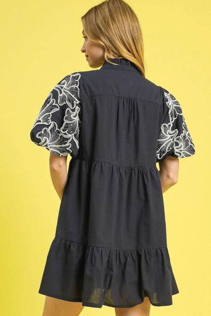 Umgee Tiered Embroidered Puff Sleeve Mini Dress Trendsi 2352bcde-46aa-4047-b294-4e89e57cfa97-Max-Origin