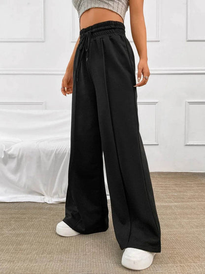 Honey Drawstring Elastic Waist Wide Leg Pants Trendsi 235c135a-009c-4def-9459-48fa21b7c598-Max