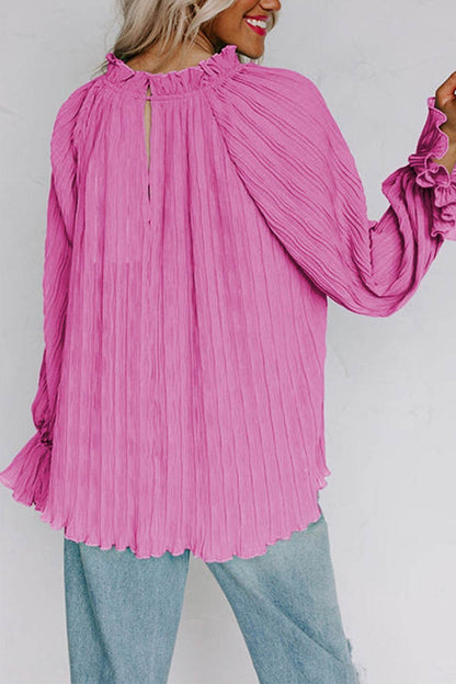 Round Neck Flounce Sleeve Blouse Trendsi 23edfe96379242af91e2e879bc59f1a6-Max