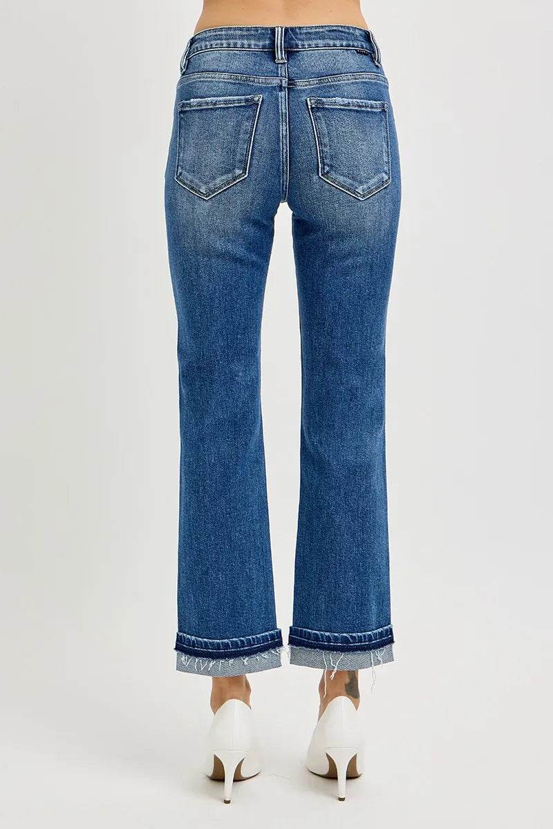 RISEN Mid Rise Ankle Straight Cuffed Jeans Trendsi 23fb4e74de07470189e63c4998f6da85-Max-Origin