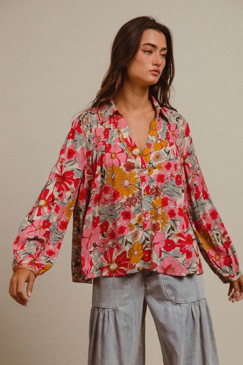 BiBi Woven Floral Printed Shirt Top Trendsi 241210c3817b4aa991bea27fa944f02e-Max-Origin