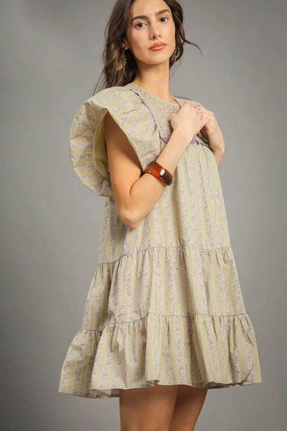 Umgee Floral Ruffled Cap Sleeve Tiered Mini Dress Trendsi 24832282-1dda-4921-b099-8a205b1ffdce-Max-Origin