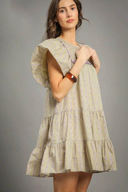 Umgee Floral Ruffled Cap Sleeve Tiered Mini Dress Trendsi 24832282-1dda-4921-b099-8a205b1ffdce-Max-Origin