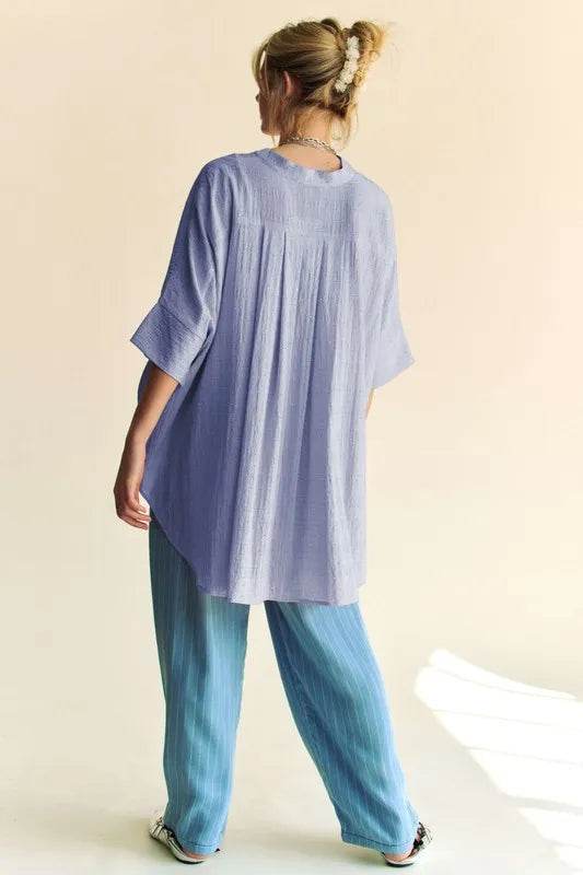 Davi & Dani Rhinestone Pleat Back Short Sleeve Loose Fit Shirt Trendsi 24bc35fadc4741938bb1dc46617107c9-Max-Origin